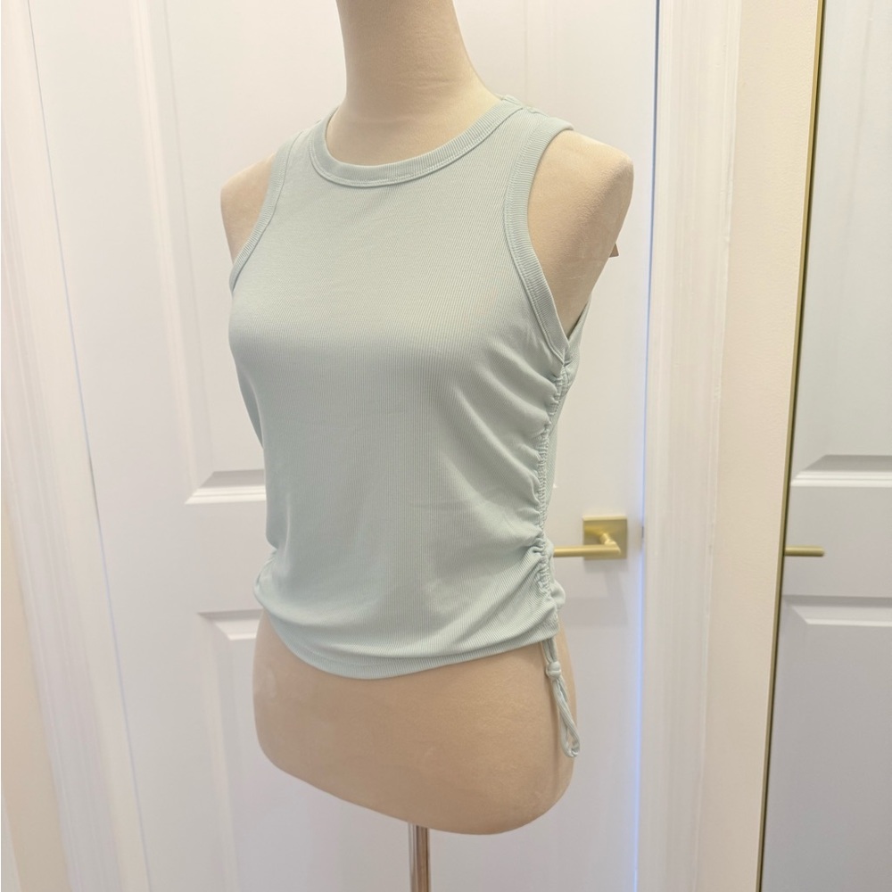 ALL IN MOTION RUCHED MINT GREEN TOP MEDIUM NWT - Picture 6 of 7